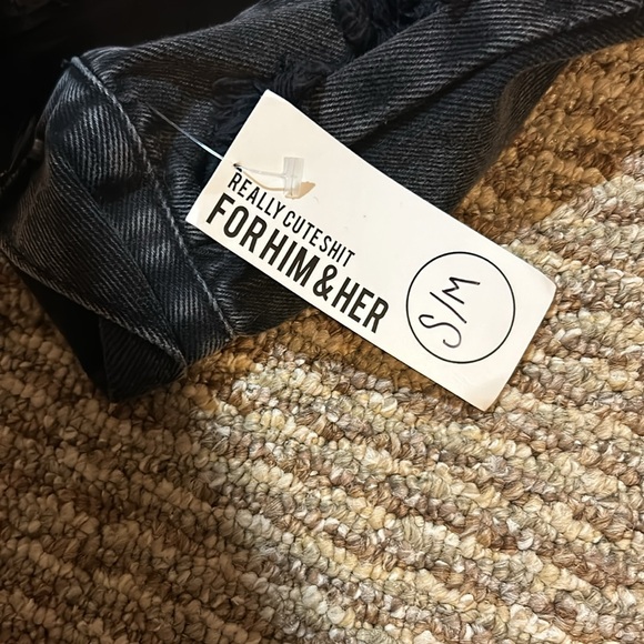 Hubs & Hers Cool Wives Club Cropped Black Denim Jacket - Picture 4 of 6